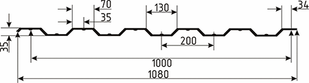 Профлист НС-35x1000